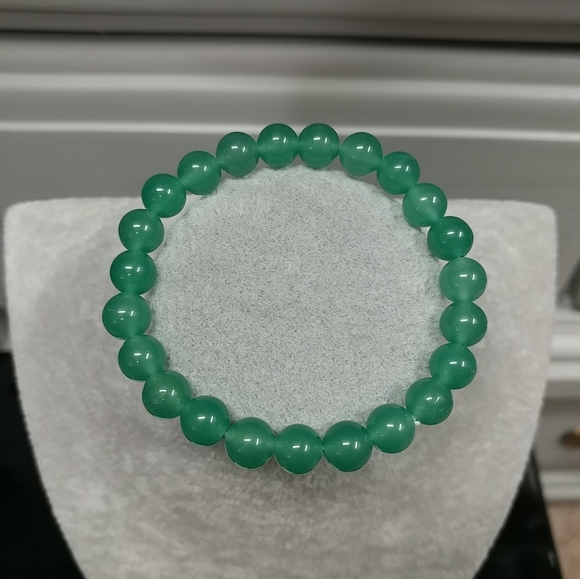 8mm Green Aventurine Beaded Stretch Bracelet Natural Gemstone 8mm Bead - Picture 4 of 8